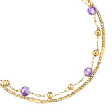 Armband Edelstahl gelbgold Amethyst