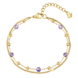 Armband Edelstahl gelbgold Amethyst