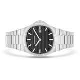 Herren Quarzuhr silber Edelstahl silber