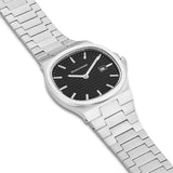 Herren Quarzuhr silber Edelstahl silber
