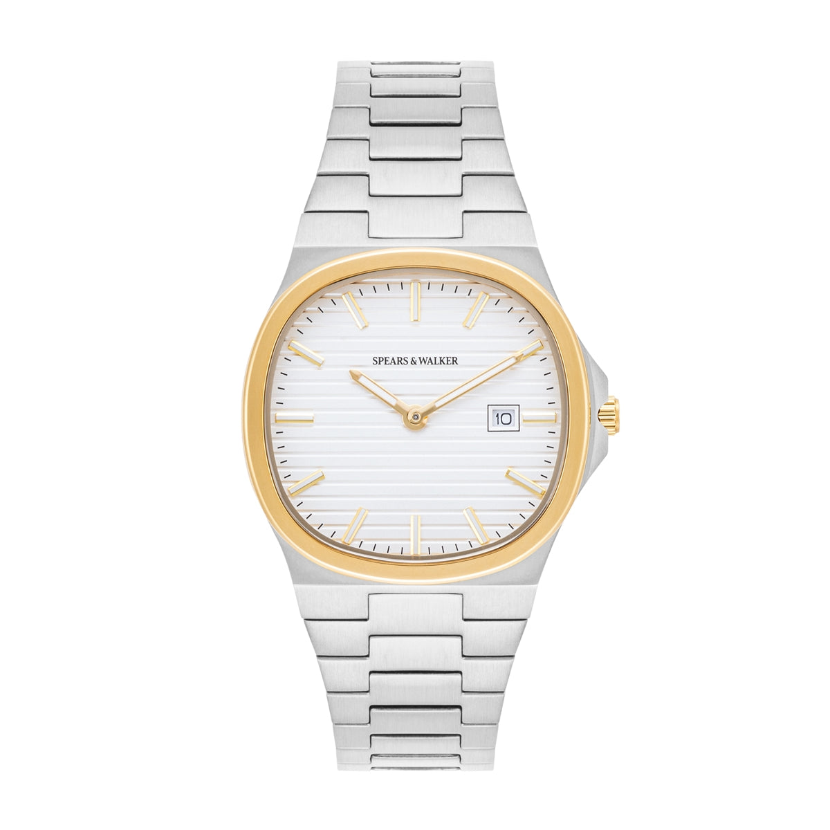 Herren Quarzuhr bicolor Edelstahl silber
