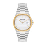 Herren Quarzuhr bicolor Edelstahl silber