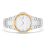 Herren Quarzuhr bicolor Edelstahl silber