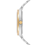 Herren Quarzuhr bicolor Edelstahl silber