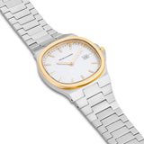 Herren Quarzuhr bicolor Edelstahl silber