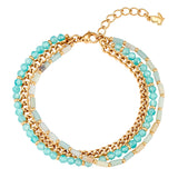 Armband Edelstahl gelbgold Amazonit blau