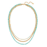 Kette Edelstahl gelbgold Amazonit blau