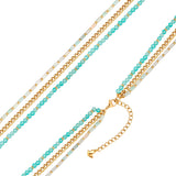 Kette Edelstahl gelbgold Amazonit blau