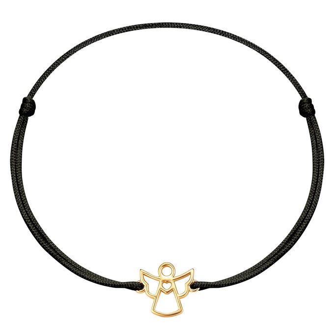 Armband gelbgold Textil (schwarz)