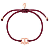 Armband Edelstahl roségold Textil (weinrot)