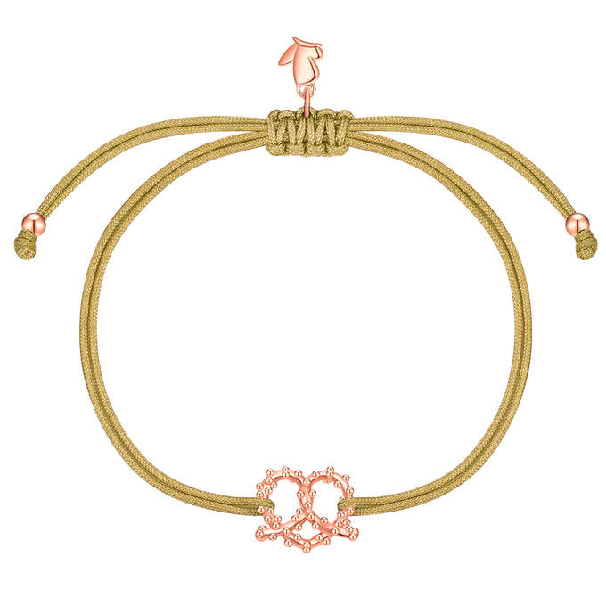 Armband Edelstahl roségold Textil (oliv)