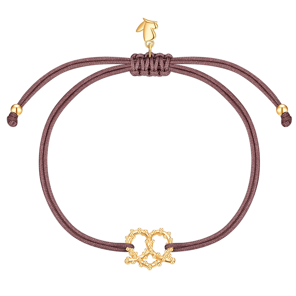 Armband Edelstahl gelbgold Textil (braun)