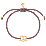 Armband Edelstahl gelbgold Textil (braun)