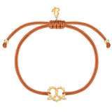 Armband Edelstahl gelbgold Textil (hellbraun)