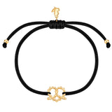 Armband Edelstahl gelbgold Textil (schwarz)