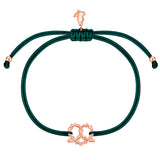 Armband Edelstahl roségold Textil (waldgrün)