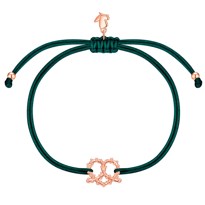 Armband Edelstahl roségold Textil (waldgrün)