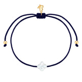 Armband Edelstahl gelbgold Textil (blau) Perlmutt