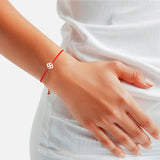 Armband Edelstahl gelbgold Textil (rot) Perlmutt