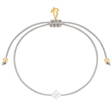Armband Edelstahl gelbgold Textil (grau) Perlmutt