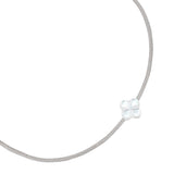Armband Edelstahl gelbgold Textil (grau) Perlmutt