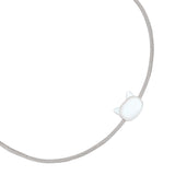 Armband Edelstahl gelbgold Textil (grau) Perlmutt