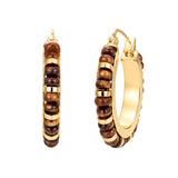 Creolen gelbgold Tigerauge braun