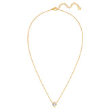 Set (Kette + Ohrstecker) Edelstahl gelbgold Zirkonia weiß - Liebe