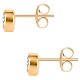 Set (Kette + Ohrstecker) Edelstahl gelbgold Zirkonia weiß - Liebe