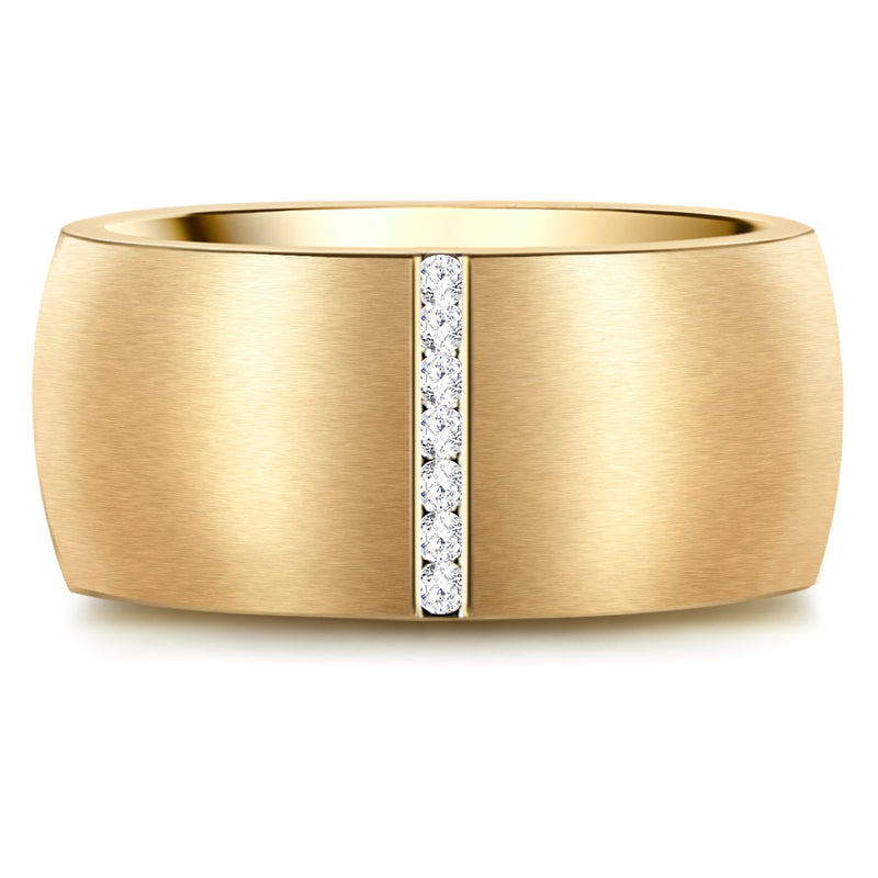 Ring Edelstahl gelbgold verziert mit Kristallen von Swarovski® weiß