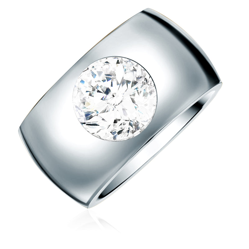 Ring Edelstahl verziert mit Kristallen von Swarovski® weiß