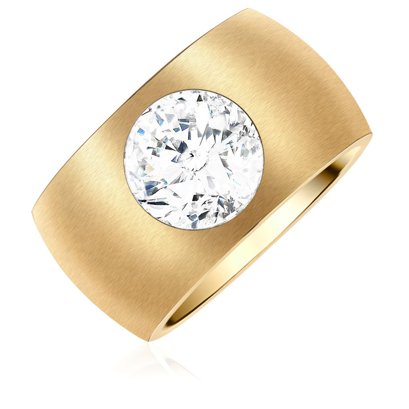 Ring Edelstahl gelbgold verziert mit Kristallen von Swarovski® weiß
