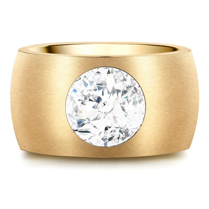 Ring Edelstahl gelbgold verziert mit Kristallen von Swarovski® weiß