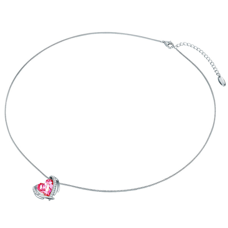 Kette mit Anhänger Sterling Silber verziert mit Kristallen von Swarovski® Rosa weiß