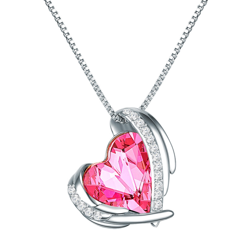 Kette mit Anhänger Sterling Silber verziert mit Kristallen von Swarovski® Rosa weiß