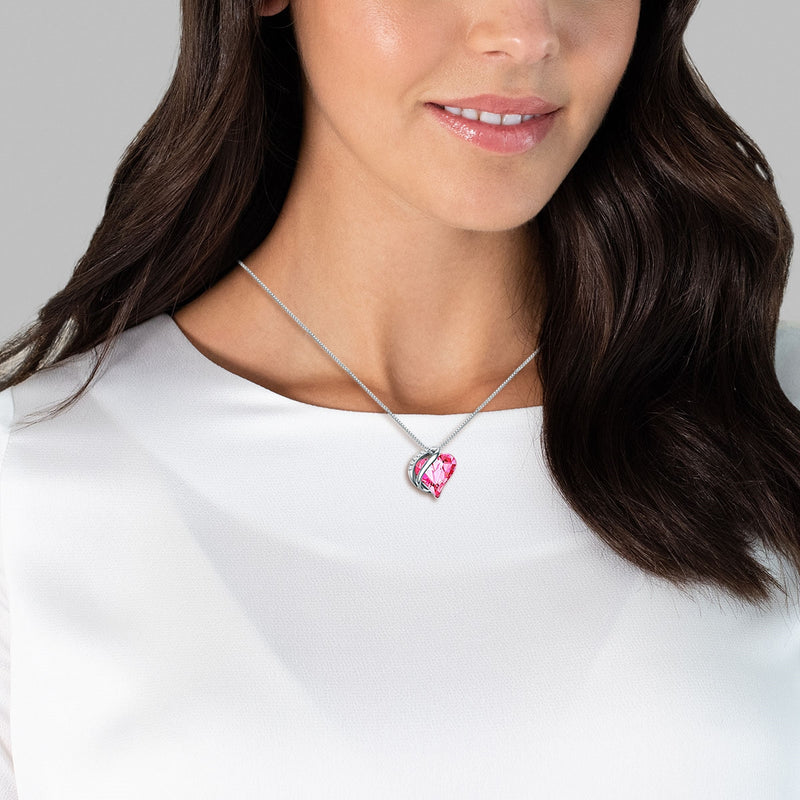 Kette mit Anhänger Sterling Silber verziert mit Kristallen von Swarovski® Rosa weiß