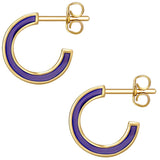 Creolen Sterling Silber gelbgold Emaille lila