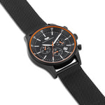 Herren Chronograph schwarz Edelstahl schwarz