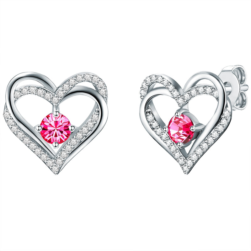 Ohrstecker Sterling Silber verziert mit Kristallen von Swarovski® pink Zirkonia weiß