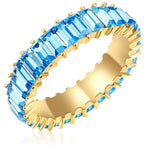 Ring gelbgold Kristall blau