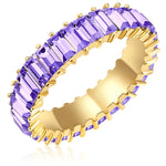 Ring gelbgold Kristall violett