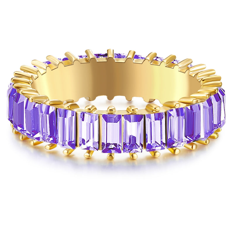 Ring gelbgold Kristall violett