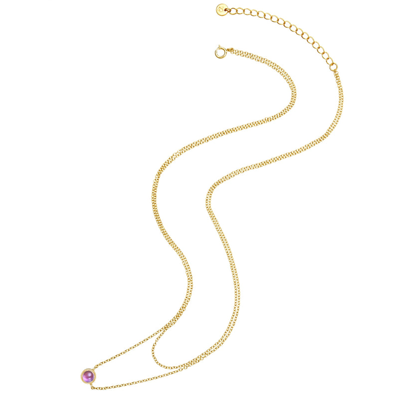 Kette mit Anhänger Sterling Silber gelbgold Amethyst